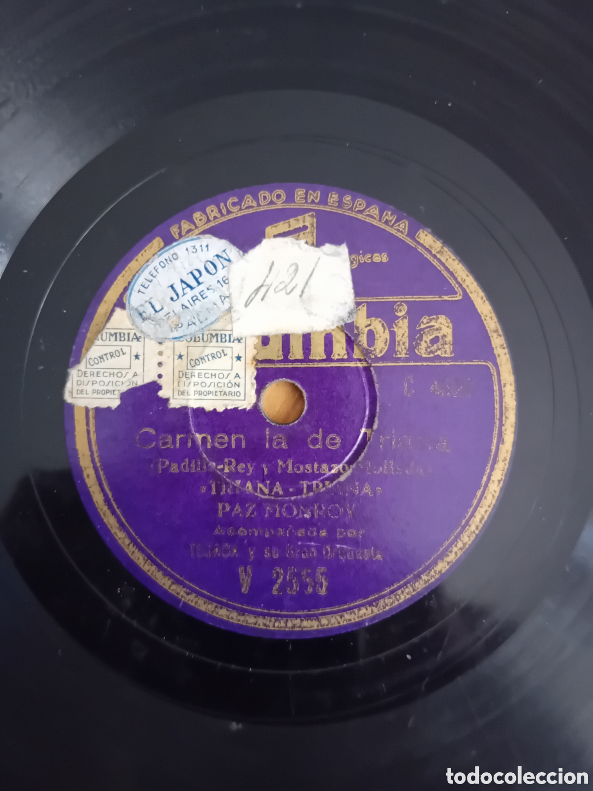 Discos de pizarra: PAZ MONROY. CARMEN LA DE TRIANA - Foto 5