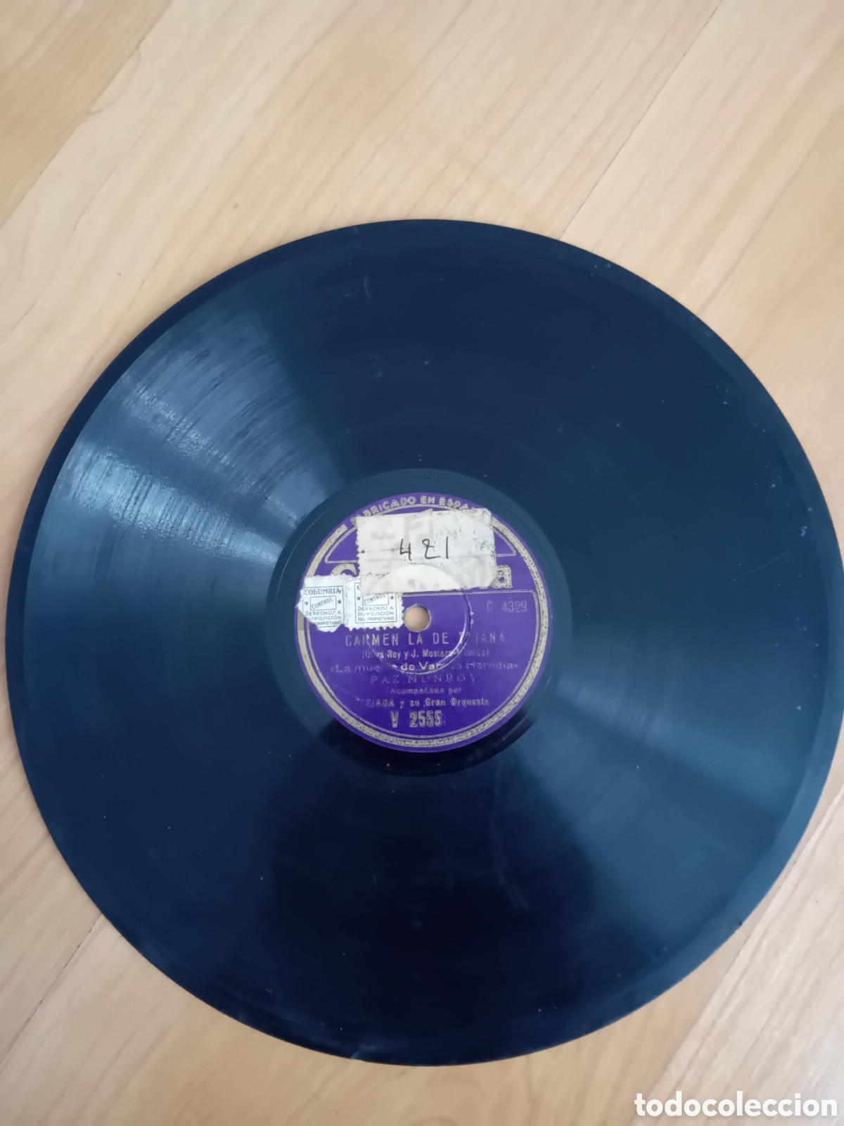 Discos de pizarra: PAZ MONROY. CARMEN LA DE TRIANA - Foto 1