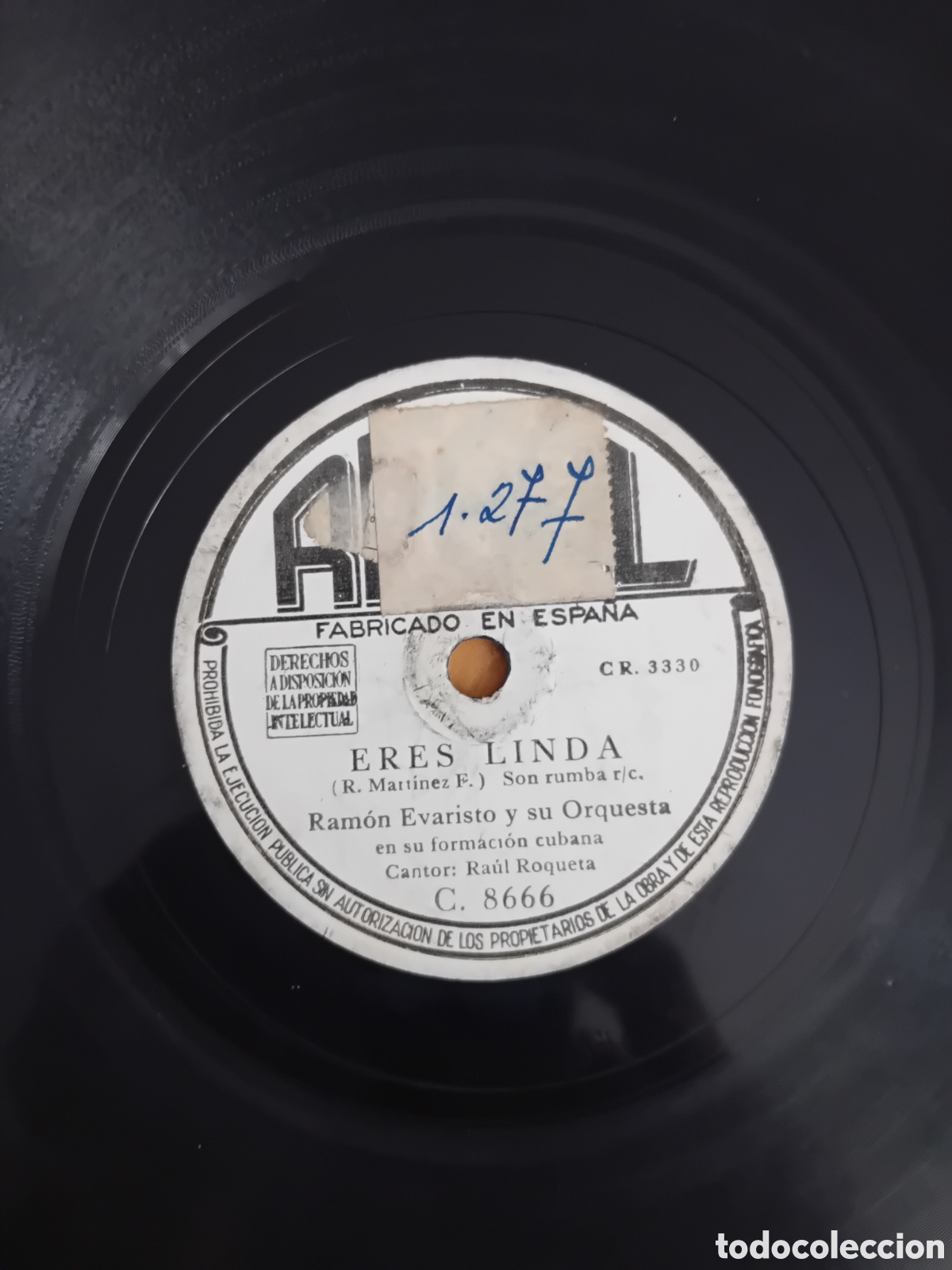 Discos de pizarra: RAMON EVARISTO. LA CONGA DE JARUCO. ERES LINDA - Foto 2