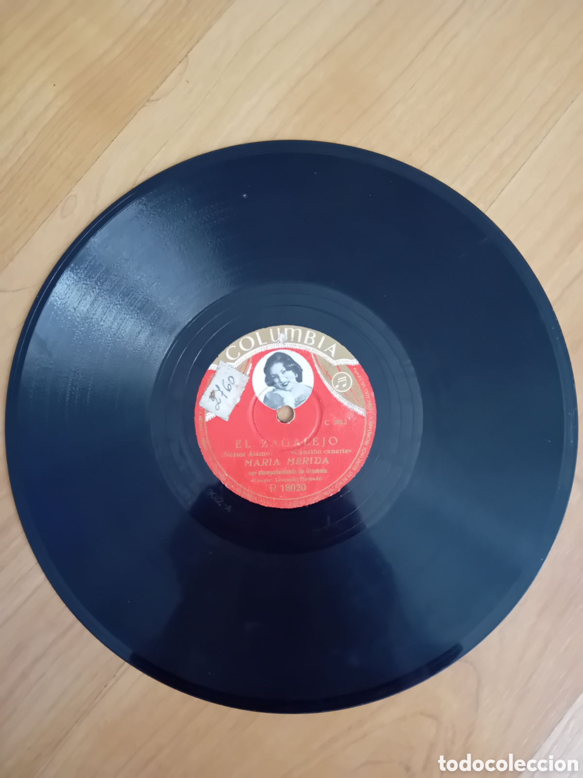 Discos de pizarra: MARIA MERIDA. ADIOS CANARIA QUERIDA. EL ZAGALEJO - Foto 1