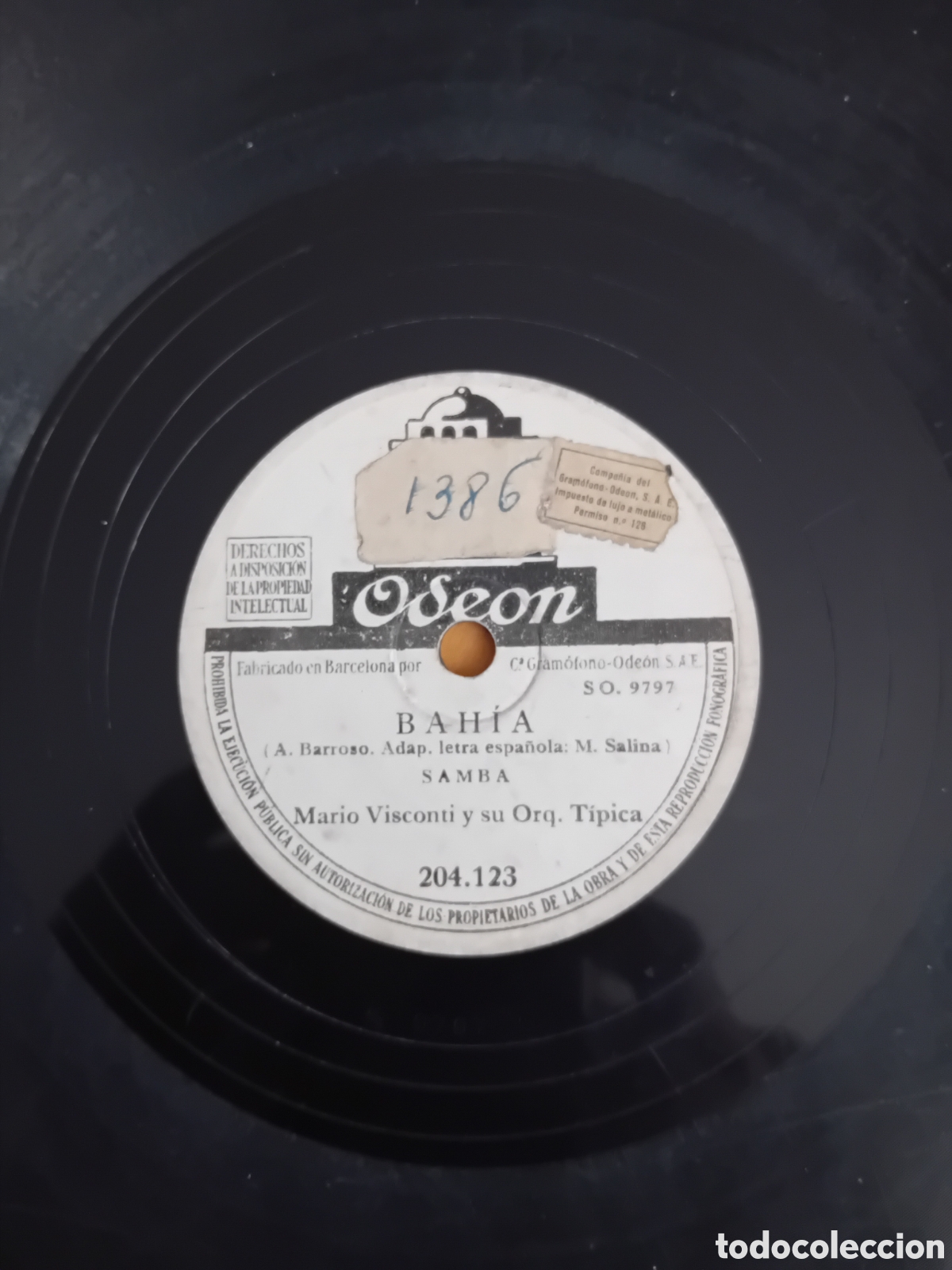 Discos de pizarra: MARIO VISCONTI. BARRIO MACARENO. BAHIA - Foto 2