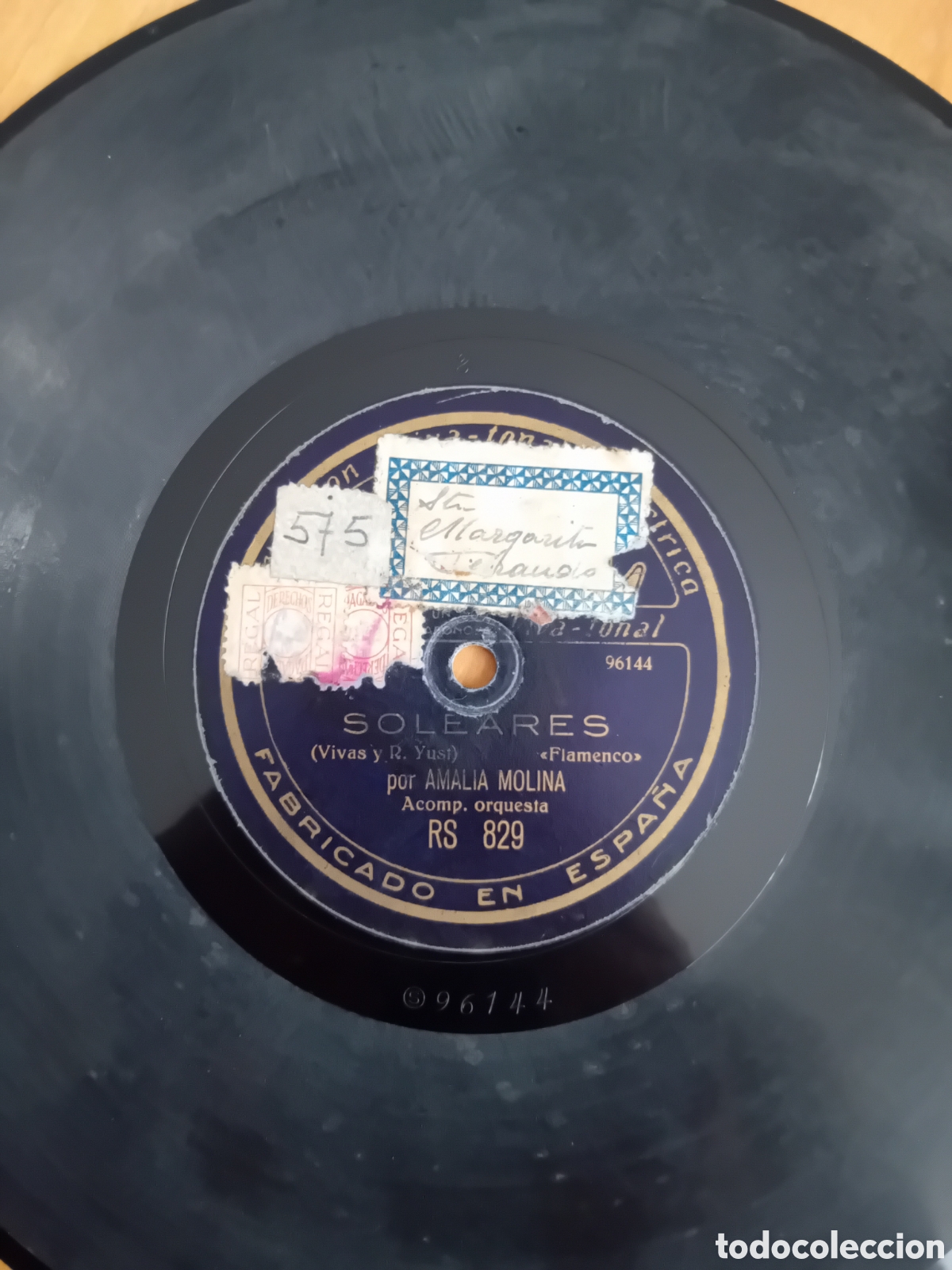 Discos de pizarra: AMALIA MOLINA. ZAFFI MORO. SOLEARES - Foto 2