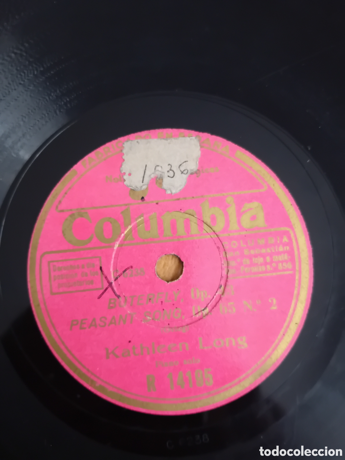 Discos de pizarra: KATHLEEN LONG. NOCTURNE. BUTERFLY. PEASANT SONG - Foto 4