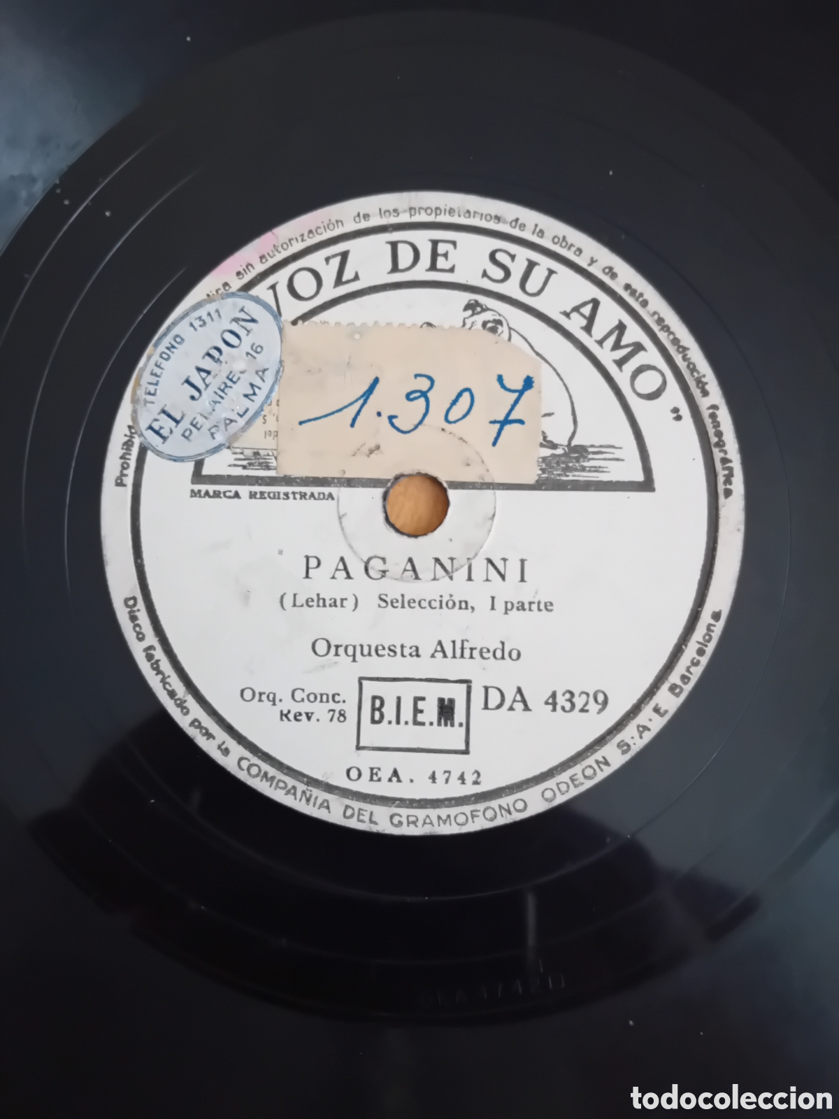 Discos de pizarra: ORQUESTA ALFREDO. PAGANINI - Foto 2