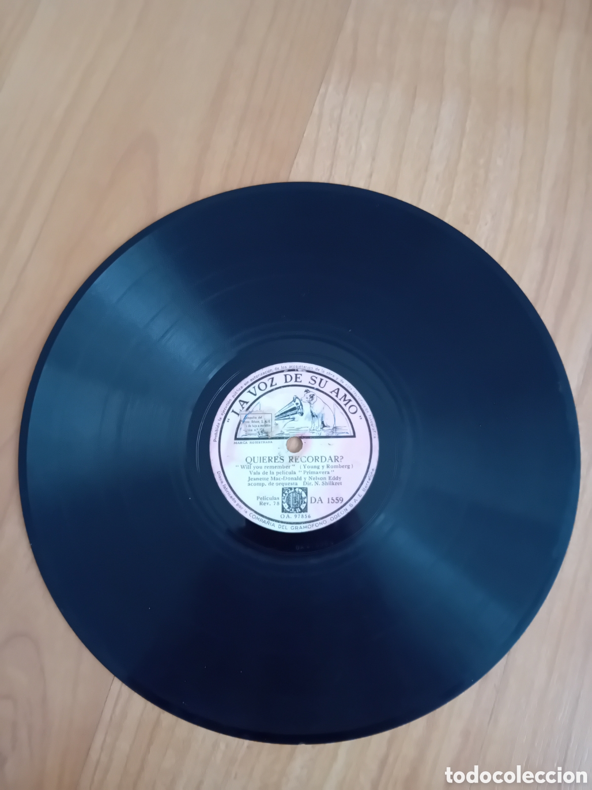 Discos de pizarra: JEANETTE MCDONALD. NELSON EDDY. ADIOS SUE&Ntilde;OS. QUIERES RECORDAR - Foto 3