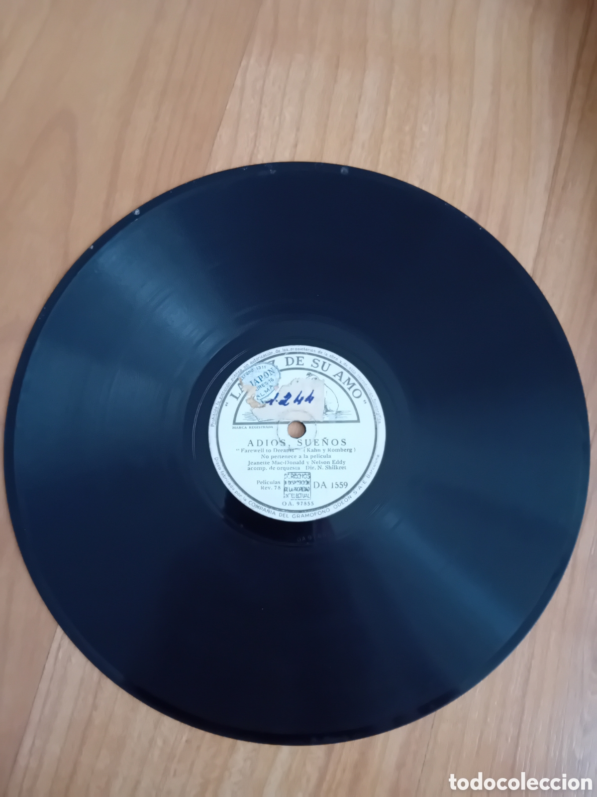 Discos de pizarra: JEANETTE MCDONALD. NELSON EDDY. ADIOS SUE&Ntilde;OS. QUIERES RECORDAR - Foto 1