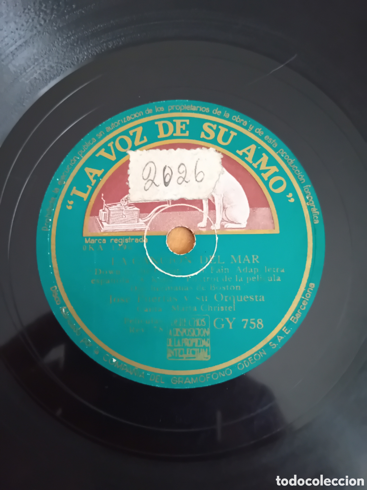 Discos de pizarra: JOSE PUERTAS. NELLY MARTIN. LA CANCION DEL MAR - Foto 2