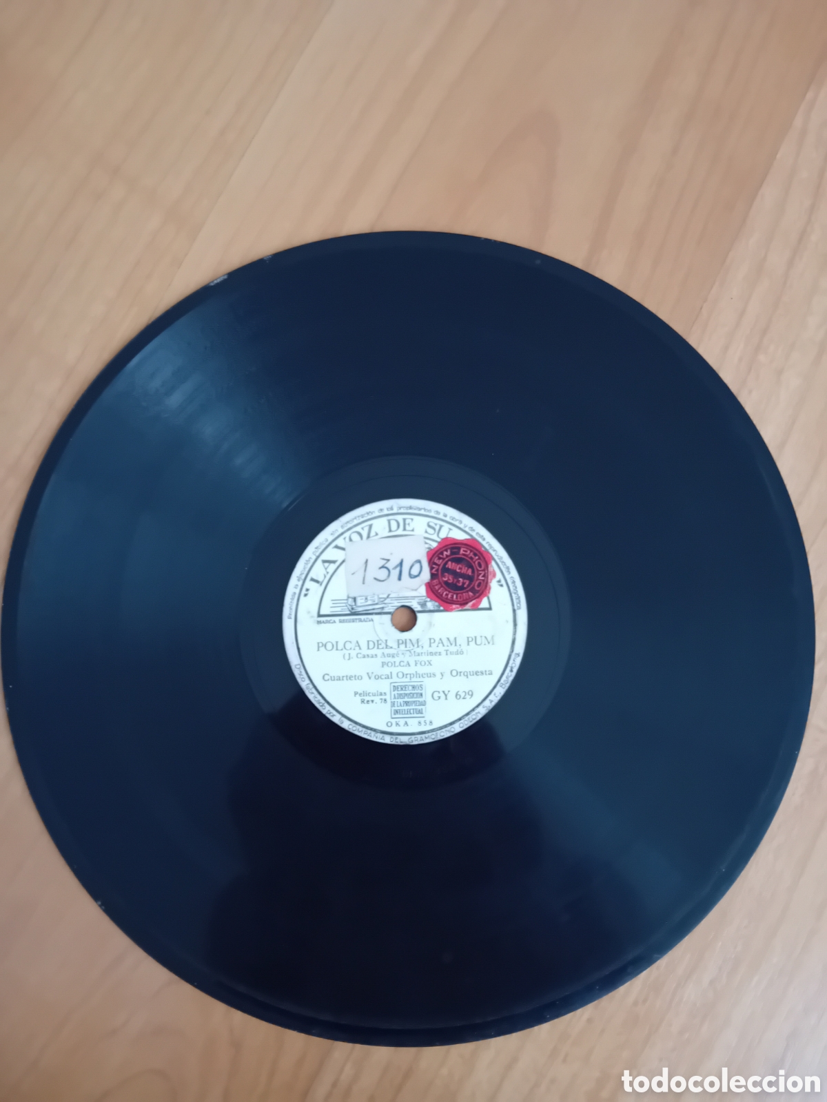 Discos de pizarra: CUARTETO VOCAL ORPHEUS. LOS GUSANITOS. POCA DEL PIM PAM PUM - Foto 1