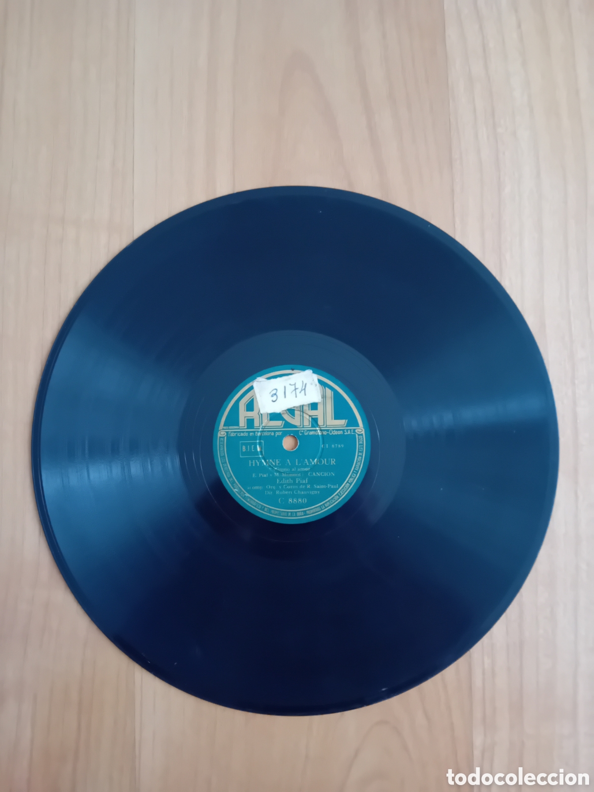 Discos de pizarra: EDITH PIAF. LA PTITE MARIE. HYMNE A LAMOUR - Foto 3