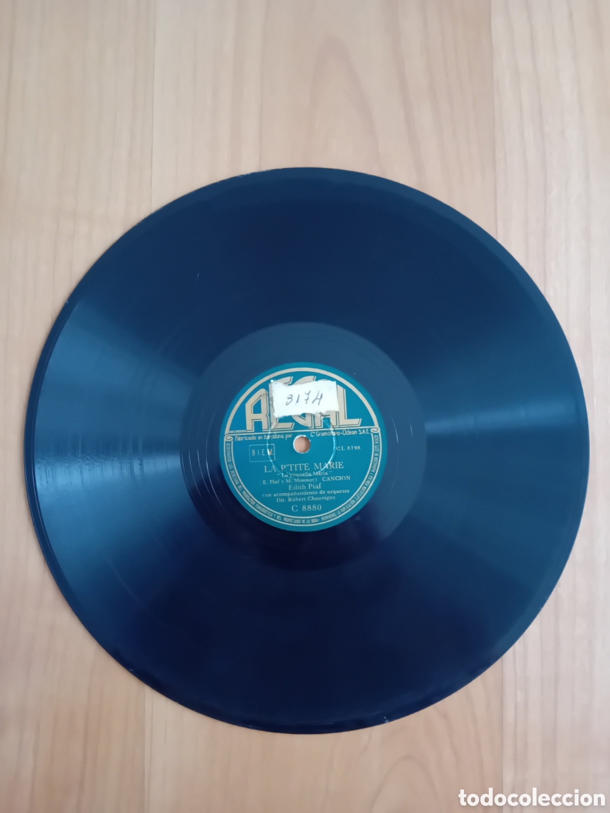 Discos de pizarra: EDITH PIAF. LA PTITE MARIE. HYMNE A LAMOUR - Foto 1