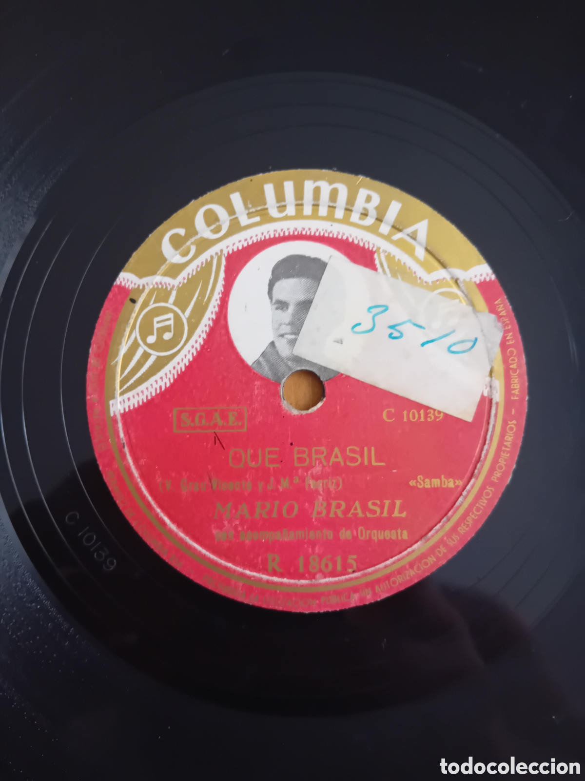 Discos de pizarra: MARIO BRASIL. TINIEBLAS DE DOLOR. QUE BRASIL - Foto 2