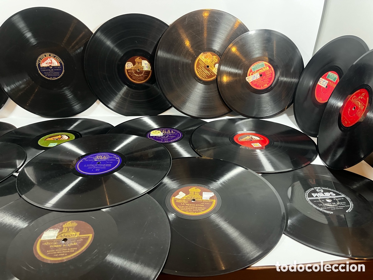 Discos de pizarra: Lote 20 discos de pizarra para gram&oacute;fono - Foto 23