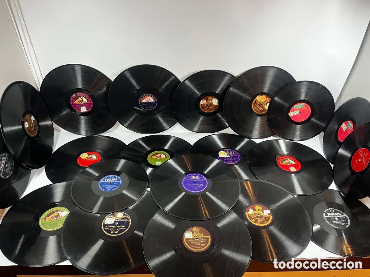 Discos de pizarra: Lote 20 discos de pizarra para gram&oacute;fono - Foto 1