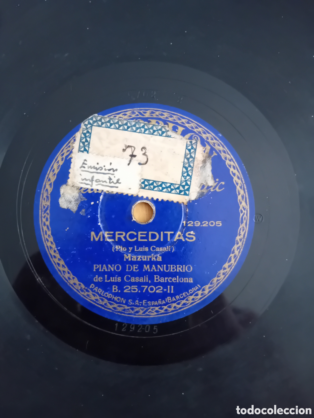Discos de pizarra: LUIS CASALI. MERCEDITAS. A LAS TRES DE LA MA&Ntilde;ANA - Foto 2