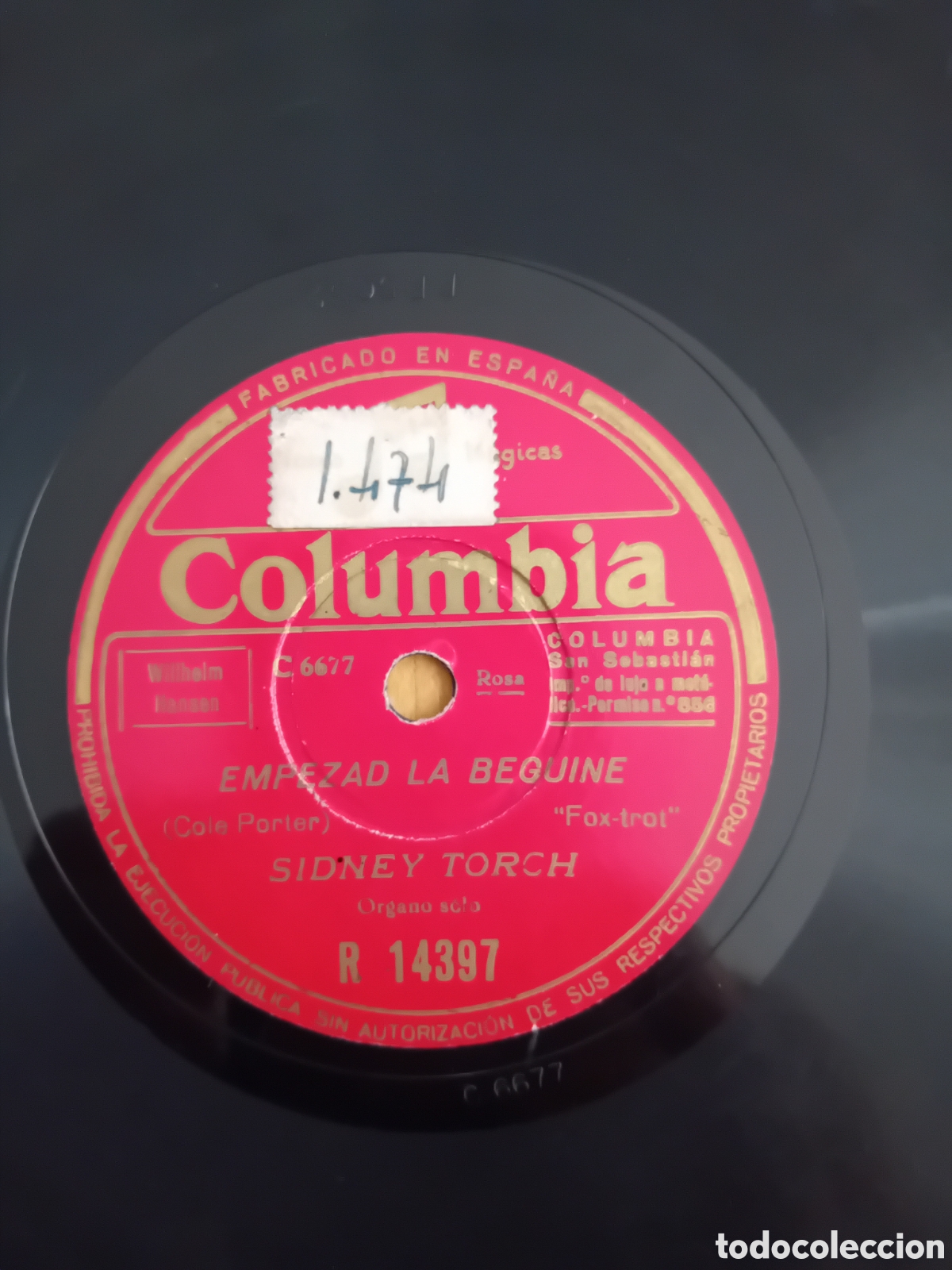 Discos de pizarra: SIDNEY TORCH. EMPEZAD LA BEGUINE. LA BRISA Y YO - Foto 4