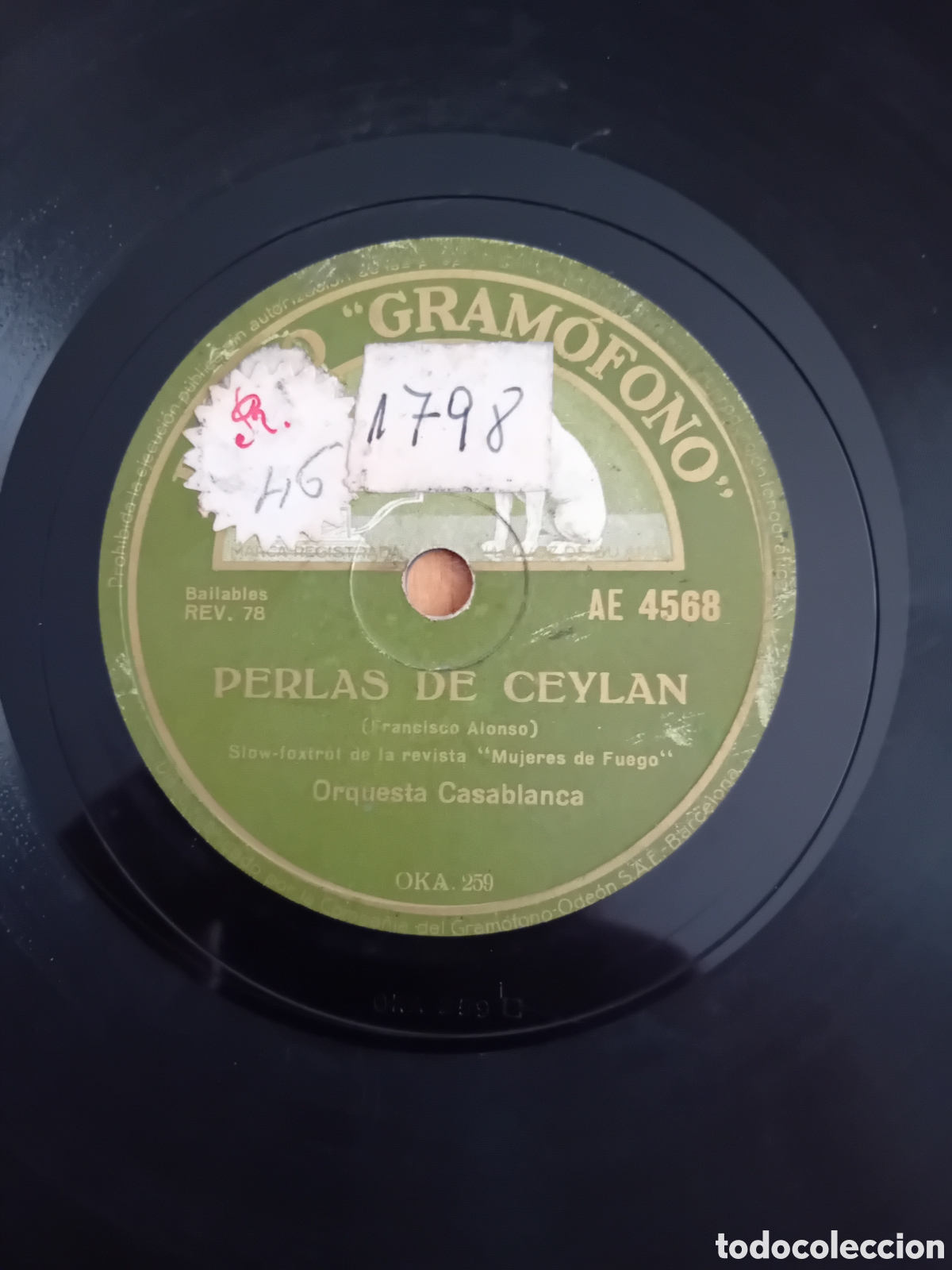 Discos de pizarra: ORQUESTA CASABLANCA. PERLAS DE CEYLAN. LA CALIXTA - Foto 5