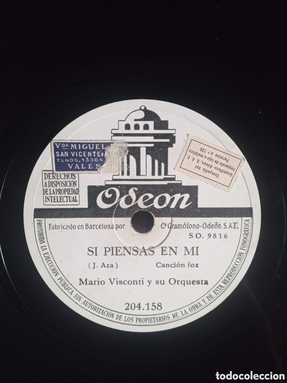Discos de pizarra: Lote de 14 discos de gram&oacute;fono. - Foto 3