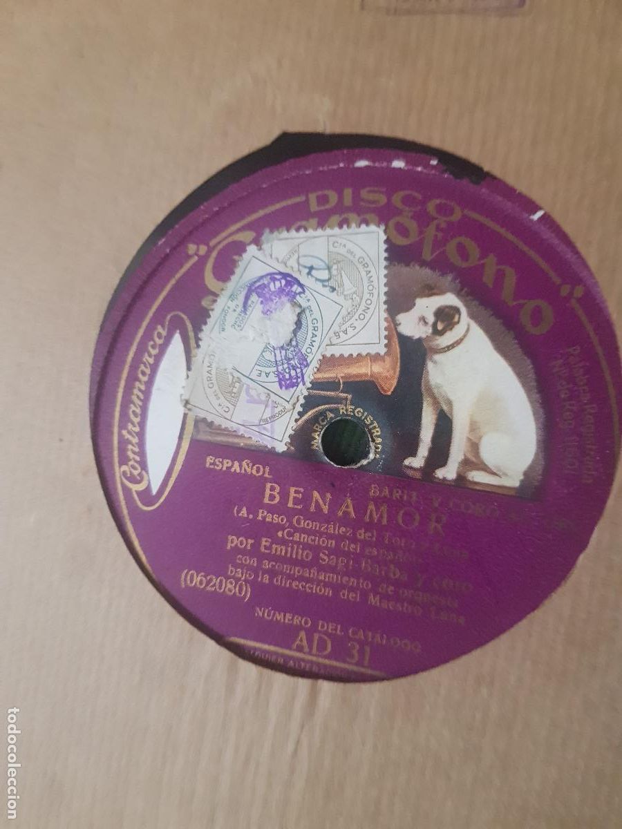 Discos de pizarra: BENAMOR,ESPA&Ntilde;OL-A.PASO,GONZALEZ DEL TORO LUNA - Foto 1