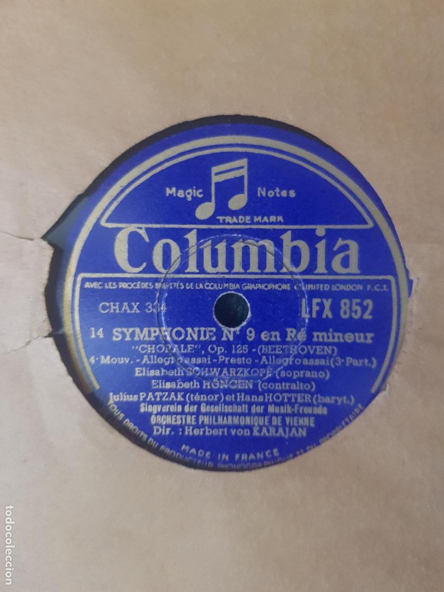 Discos de pizarra: SYMPHONIE N.9 EN RE MINEUR-DIR.HERBERT VON KARAJAN - Foto 1
