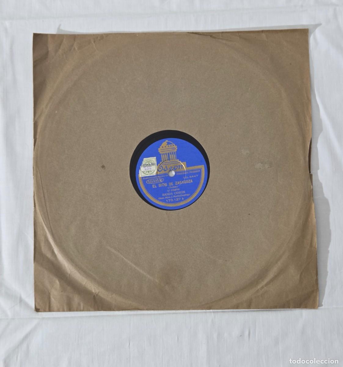 Discos de pizarra: Disco de pizarra Banda Ode&oacute;n, El sitio de zaragoza - Foto 1