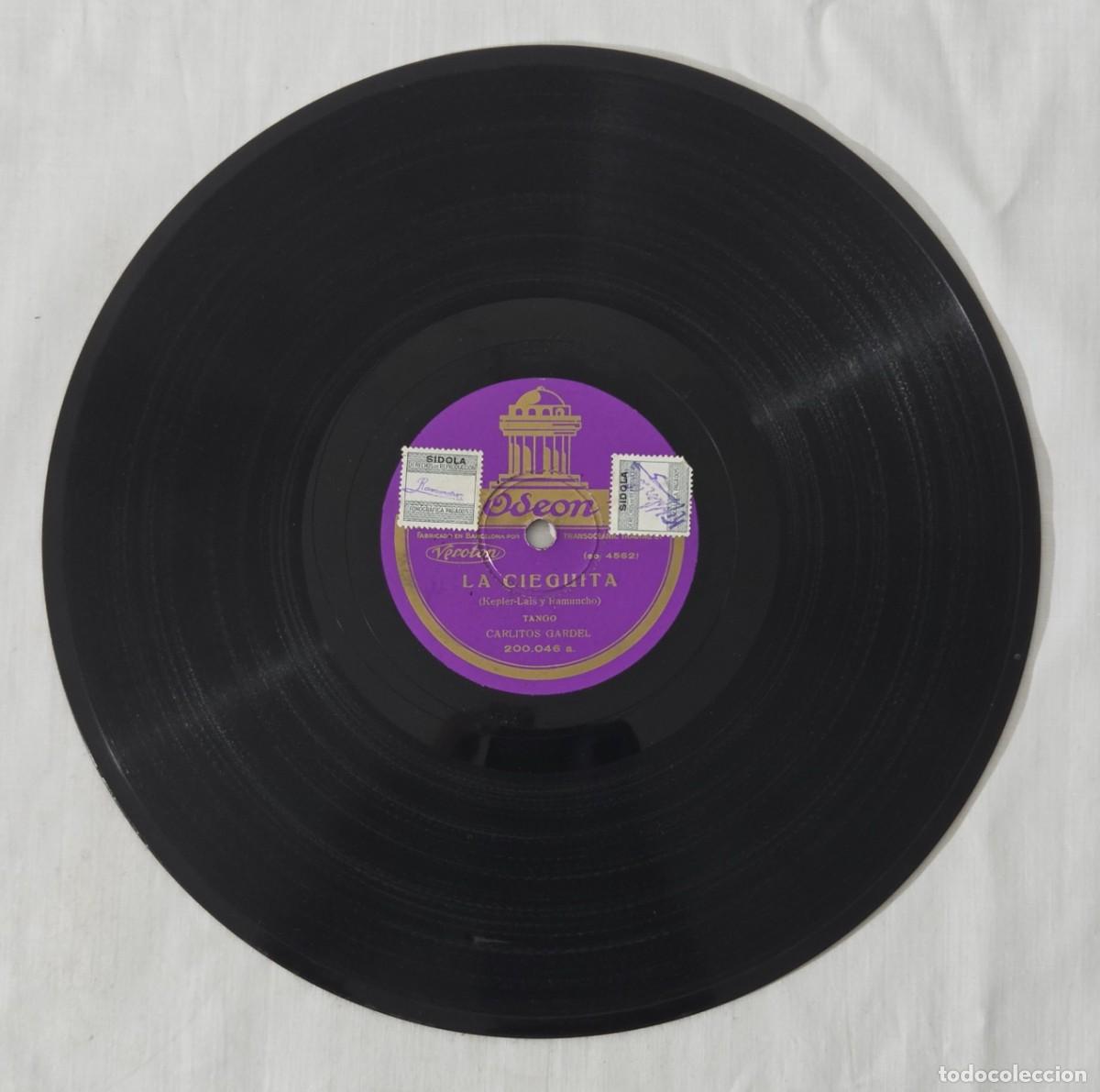 Discos de pizarra: Disco de pizarra Carlitos Gardel, Lobo de mar, La Cieguita, Tango - Foto 4