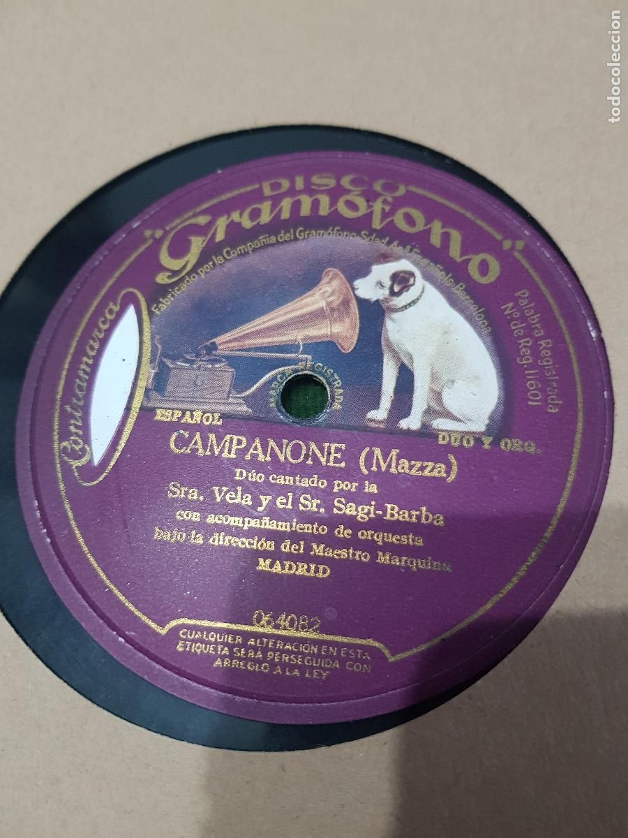 Discos de pizarra: DISCO DE PIZARRA,CAMPANONE MAZZA - Foto 2