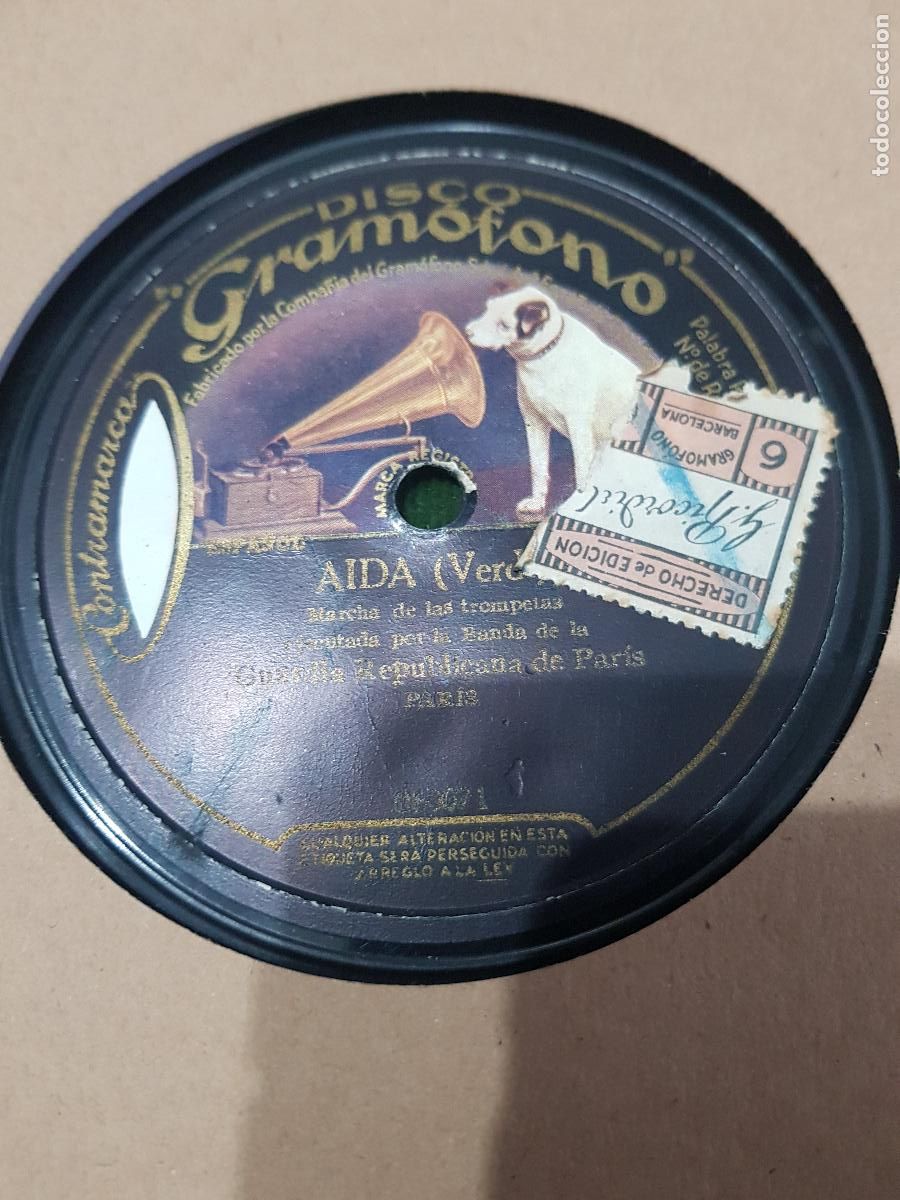 Discos de pizarra: DISCO DE PIZARRA,AIDA VERDI - Foto 1