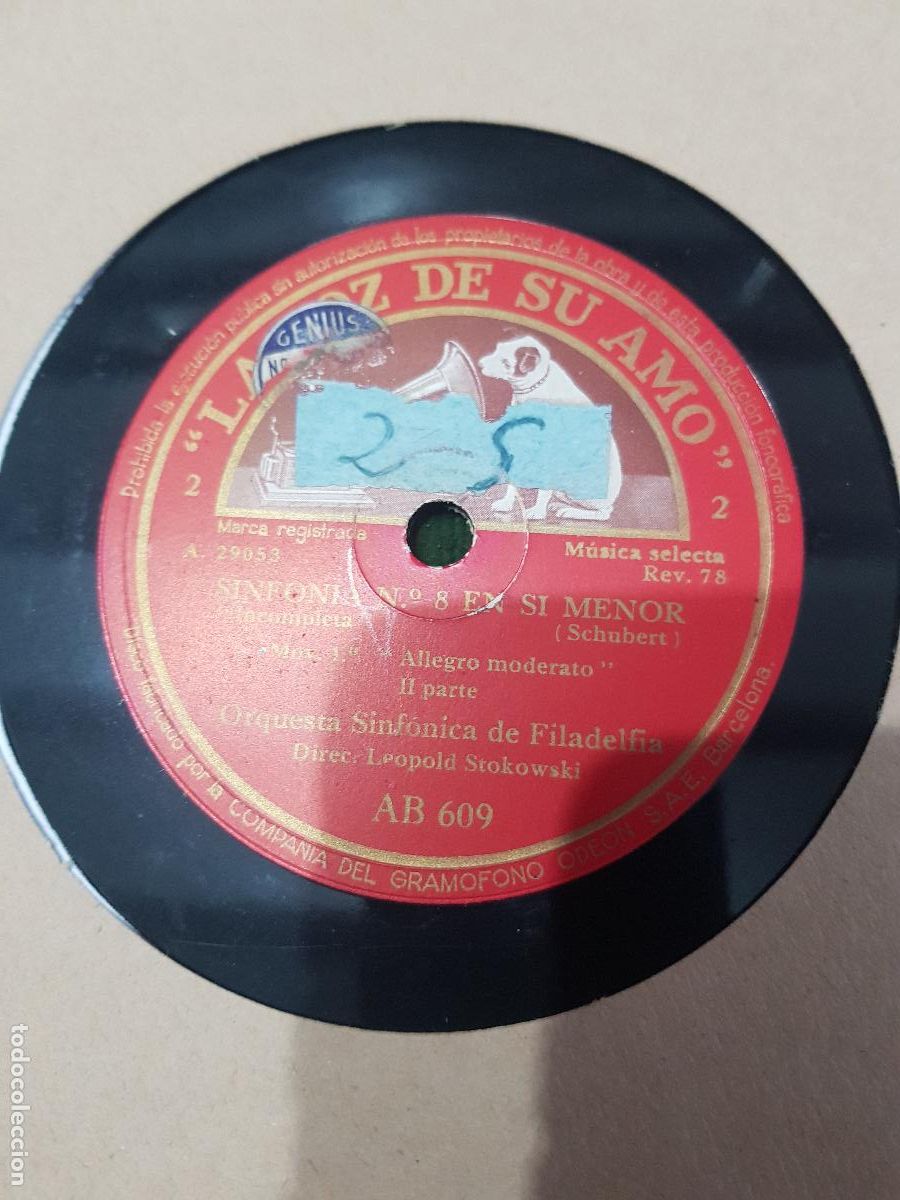 Discos de pizarra: DISCO DE PIZARRA,SINFONIA N&ordm;8 EN SI MENOR - Foto 2