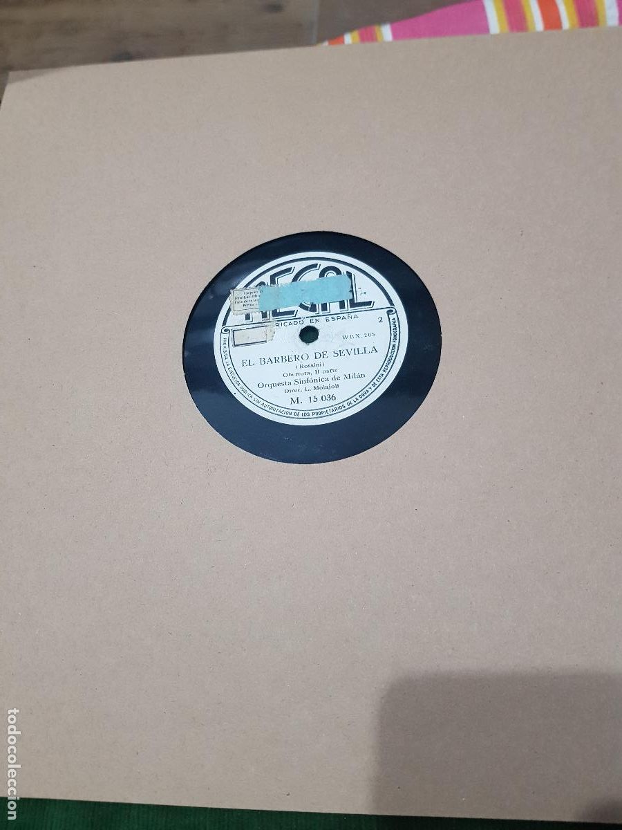 Discos de pizarra: DISCO DE PIZARRA,EL BARBERO DE SEVILLA - Foto 3