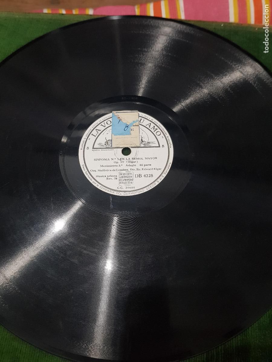 Discos de pizarra: DISCO DE PIZARRA,SINFONIA 1 EN BEMOL MAYOR - Foto 4
