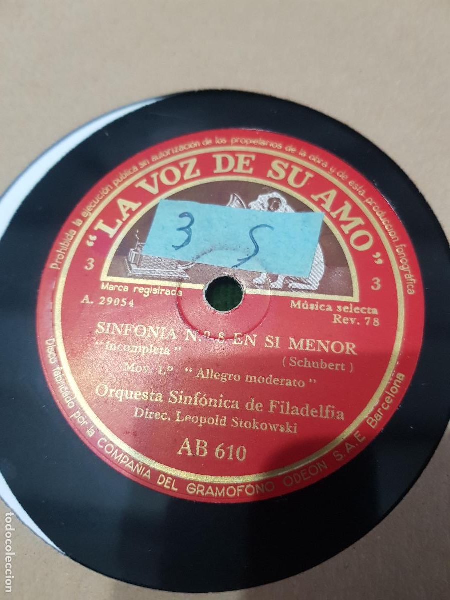 Discos de pizarra: DISCO DE PIZARRA,SINFONIA 8 EN SI MENOR - Foto 2