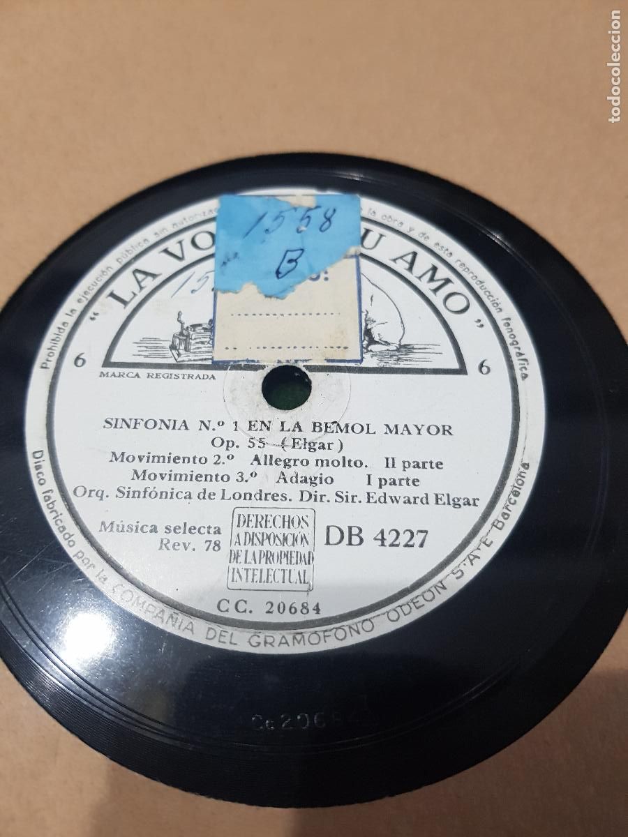 Discos de pizarra: DISCO DE PIZARRA,SINFONIA N&ordm;1 EN BEMOL MAYOR - Foto 2