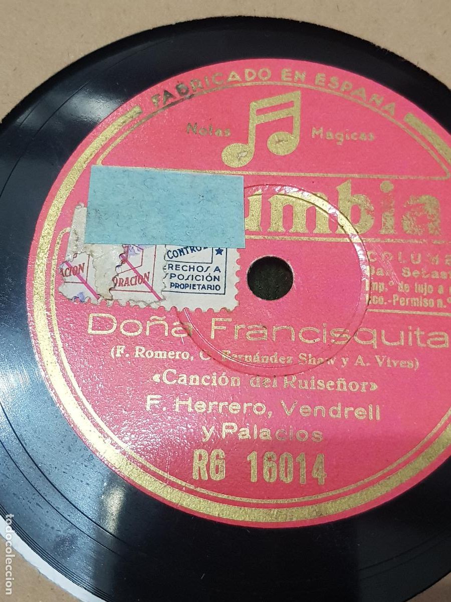 Discos de pizarra: DISCO DE PIZARRA,DO&Ntilde;A FRANCISQUITA - Foto 1