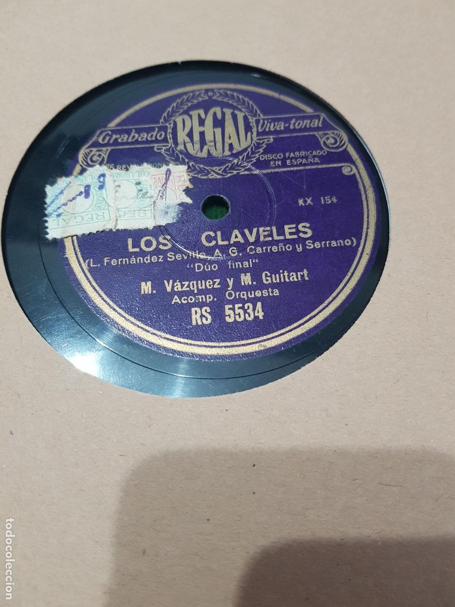 Discos de pizarra: DISCO DE PIZARRA,LOS CLAVELES - Foto 3
