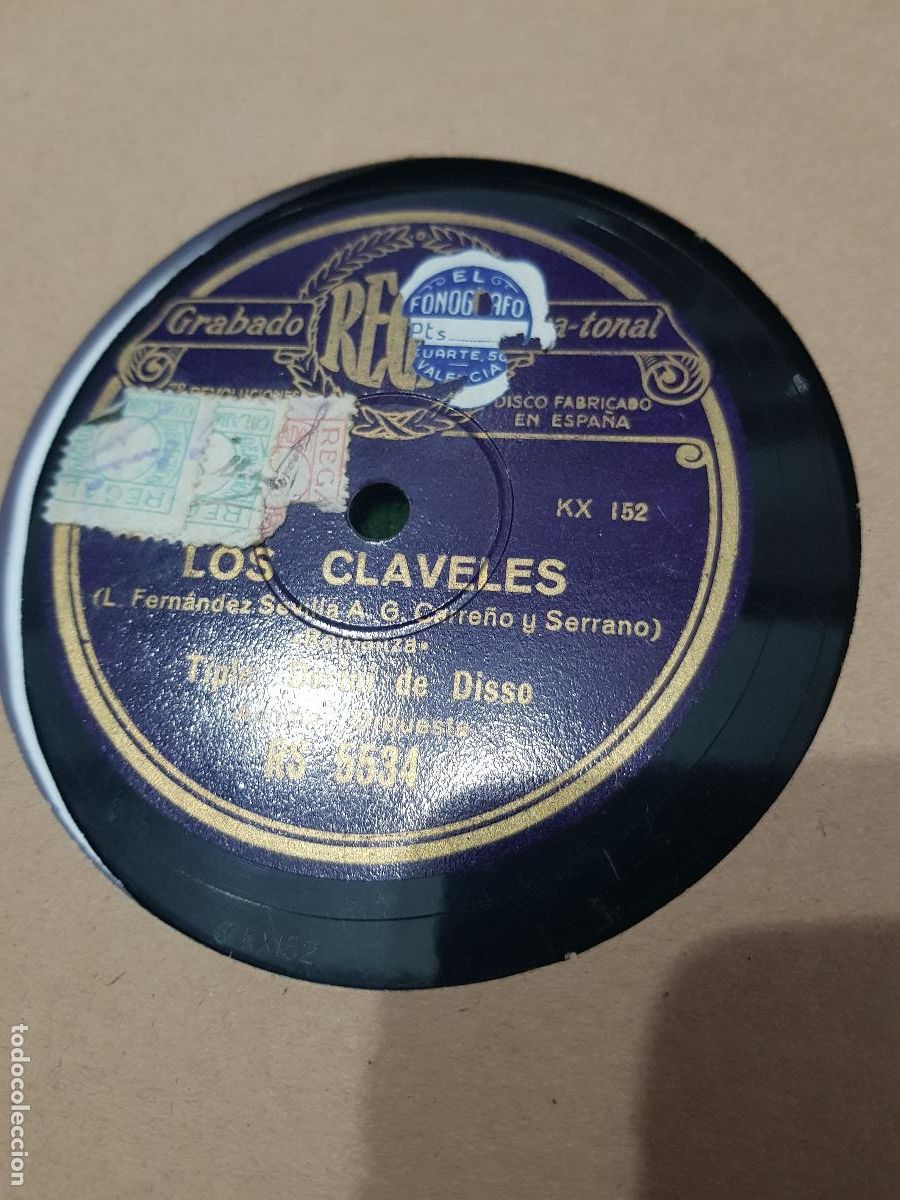 Discos de pizarra: DISCO DE PIZARRA,LOS CLAVELES - Foto 1