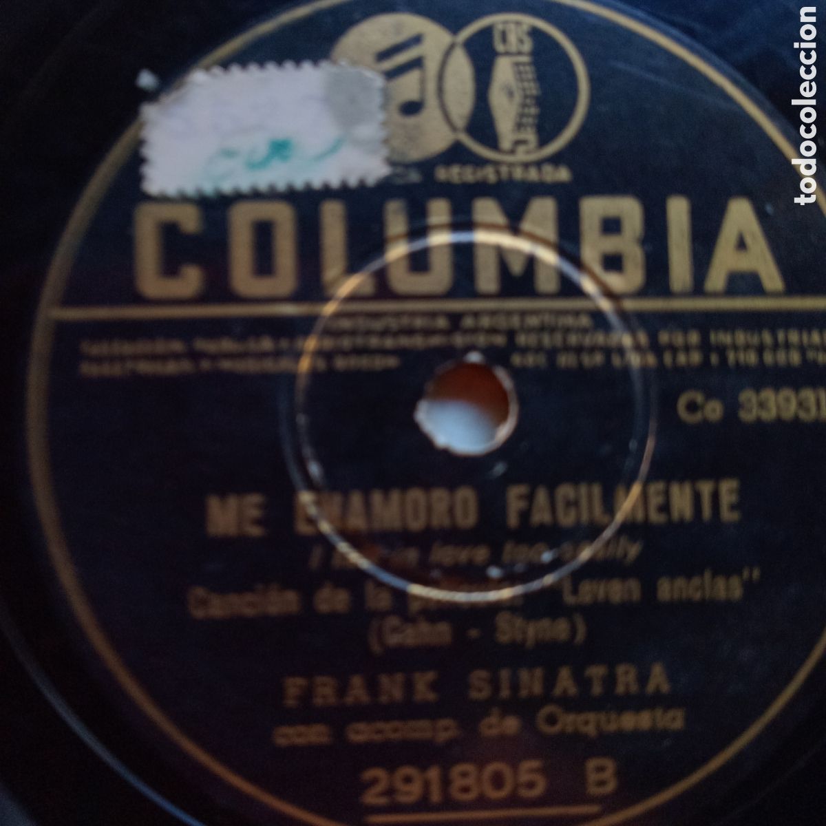 Discos de pizarra: FRANK SINATRA &rdquo; ME ENAMORO FACILMENTE Y EL ENCANTO DE TI - Foto 1