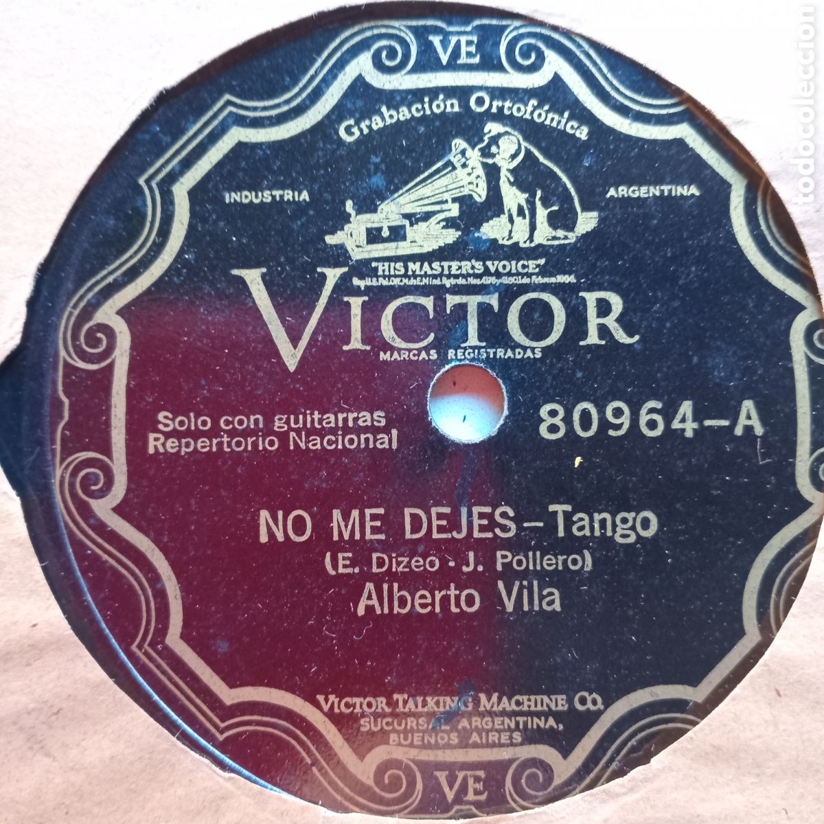 Discos de pizarra: ALBERTO VILA- MUJERCITAS MOROCHITAS-NO ME DEJES - Foto 2