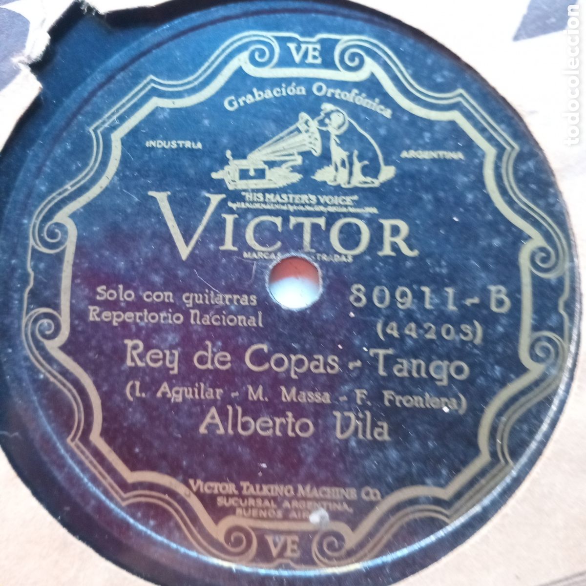 Discos de pizarra: ALBERTO VILA-REY DE COPAS - DECINILA GENTIL - Foto 1