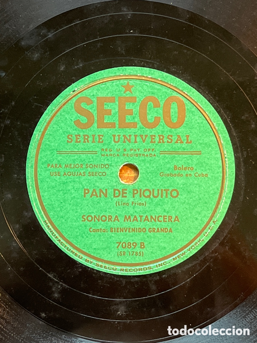 Discos de pizarra: Sonora Mantancera - Pan De Piquito - Angustia - Seeco Cuba - Foto 2