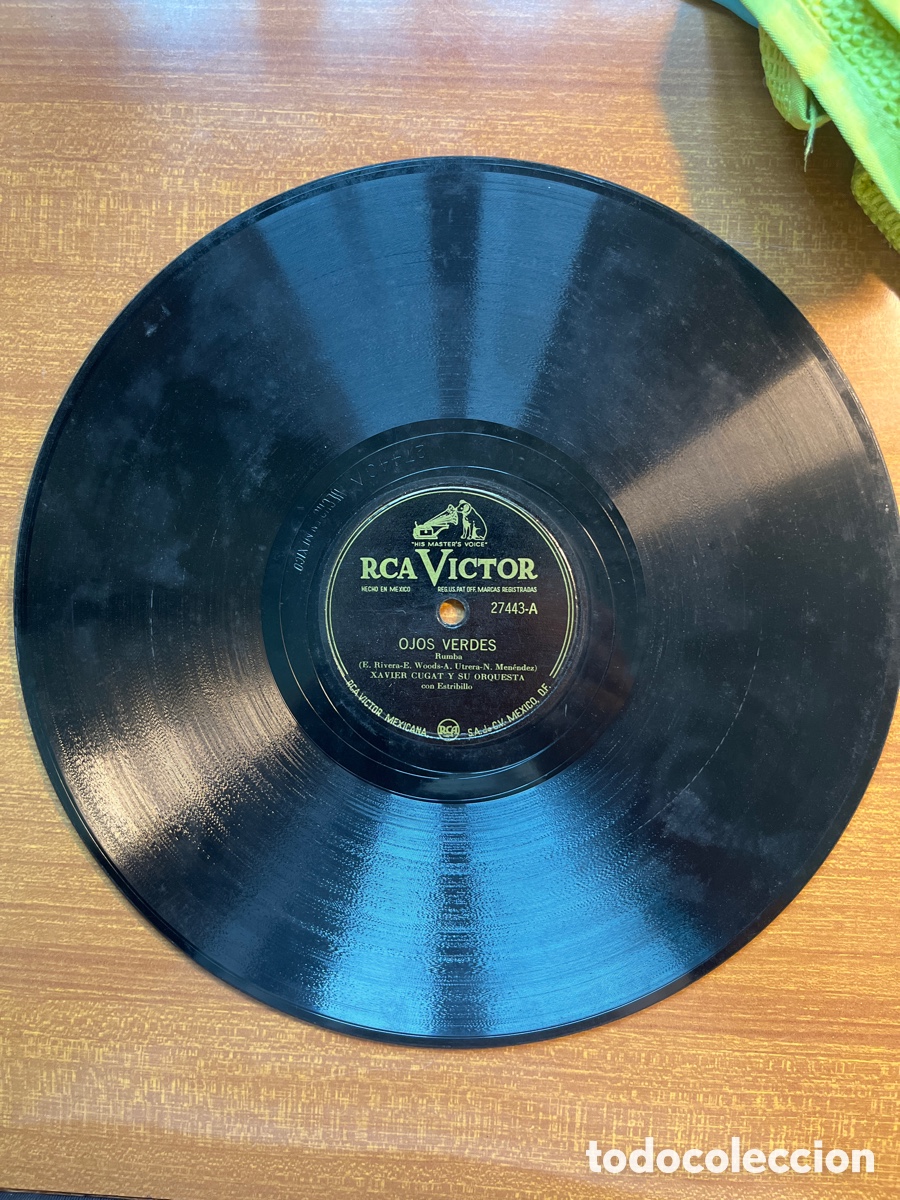 Discos de pizarra: Xavier Cugat - Ojos Verdes / Perd&oacute;n - Rca V&iacute;ctor - Foto 3