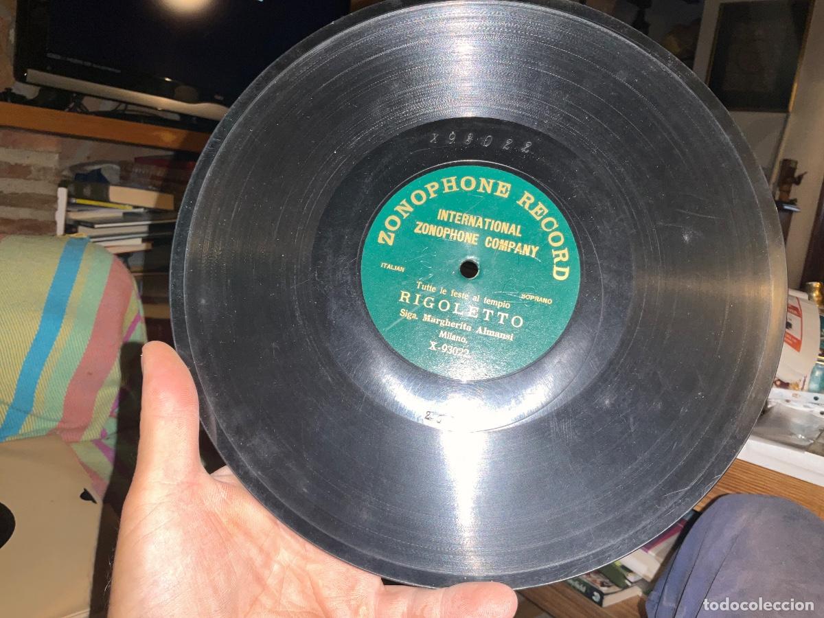 Discos de pizarra: Zonophone r&eacute;cord rigoletto siga.Margherita Almansi - Foto 1