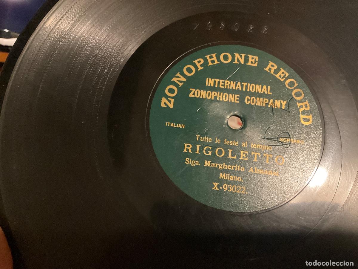 Discos de pizarra: Zonophone r&eacute;cord rigoletto siga.Margherita Almansi - Foto 2