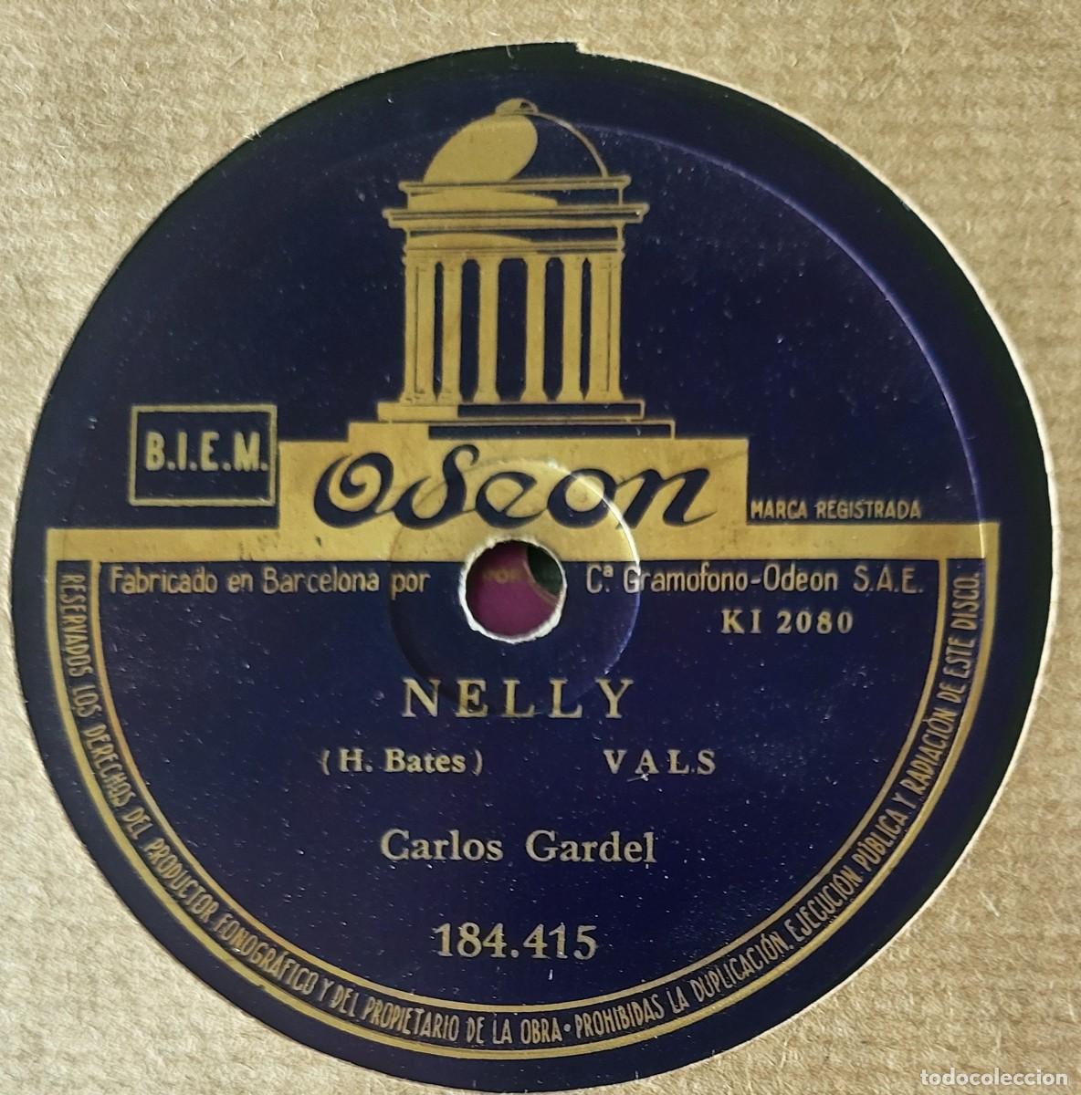 Discos de pizarra: Carlitos Gardel pizarra sello Odeon editada en Espa&ntilde;a... - Foto 1