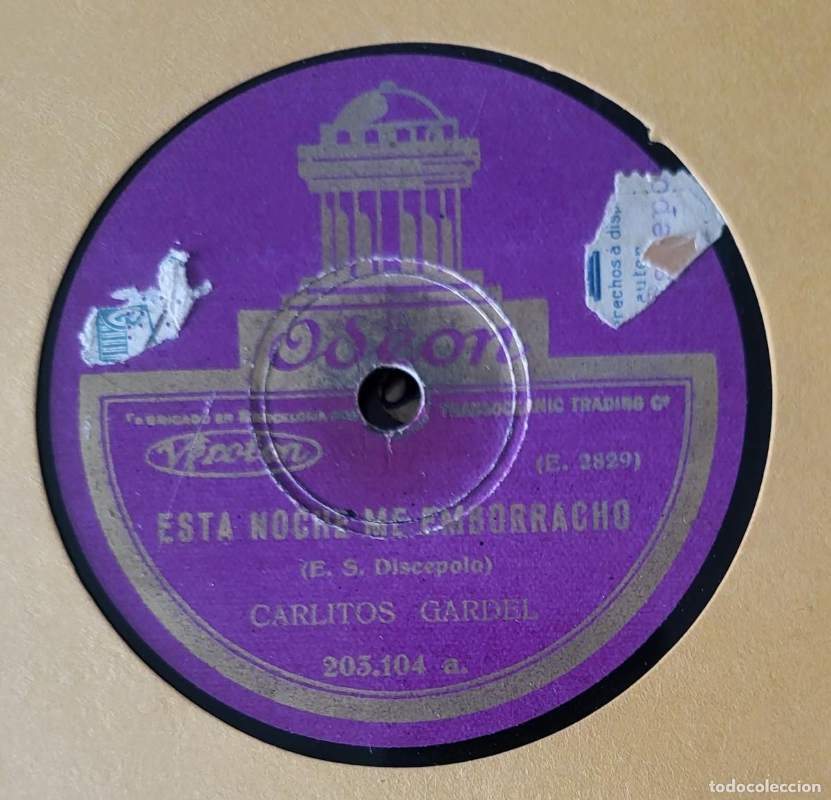 Discos de pizarra: Carlitos Gardel pizarra sello Odeon editada en Espa&ntilde;a... - Foto 2