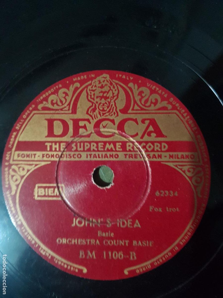 Discos de pizarra: ORCHESTRA COUNT BASIE--JOHN,S IDEA-ONE O,CLOCK JUMP - Foto 1