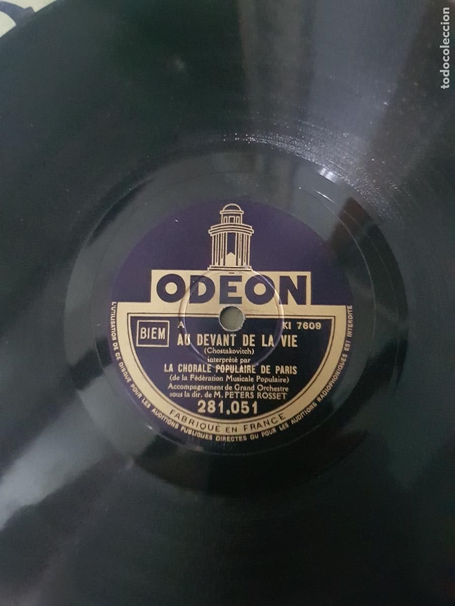 Discos de pizarra: LA CHORALE POPULAIRE DE PARIS-AU DEVANT DE LA VIE-LES PARTISANS - Foto 4