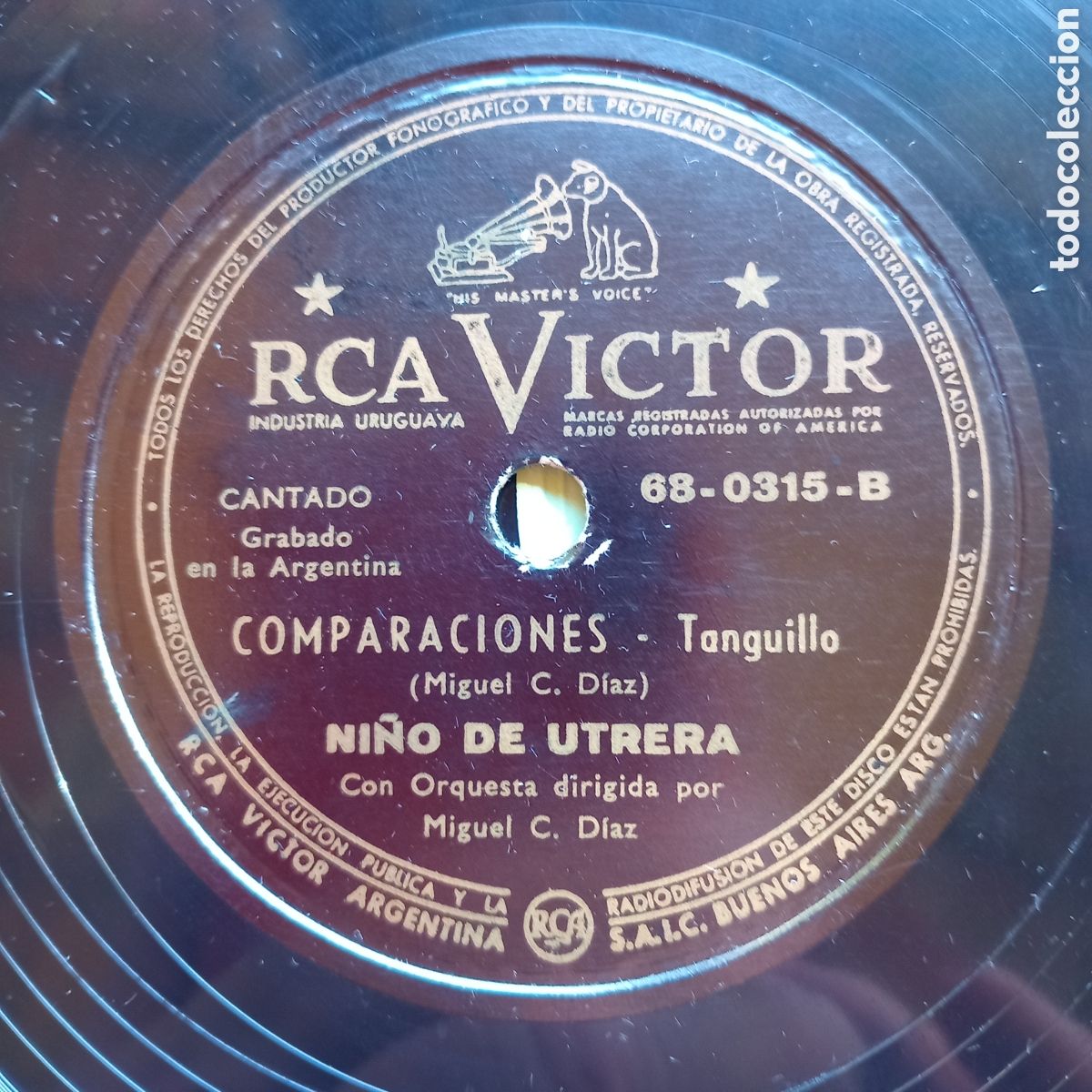 Discos de pizarra: NI&Ntilde;O DE UTRERA COMPARACIONES - EL SOMBRERO CORDOBES - Foto 1