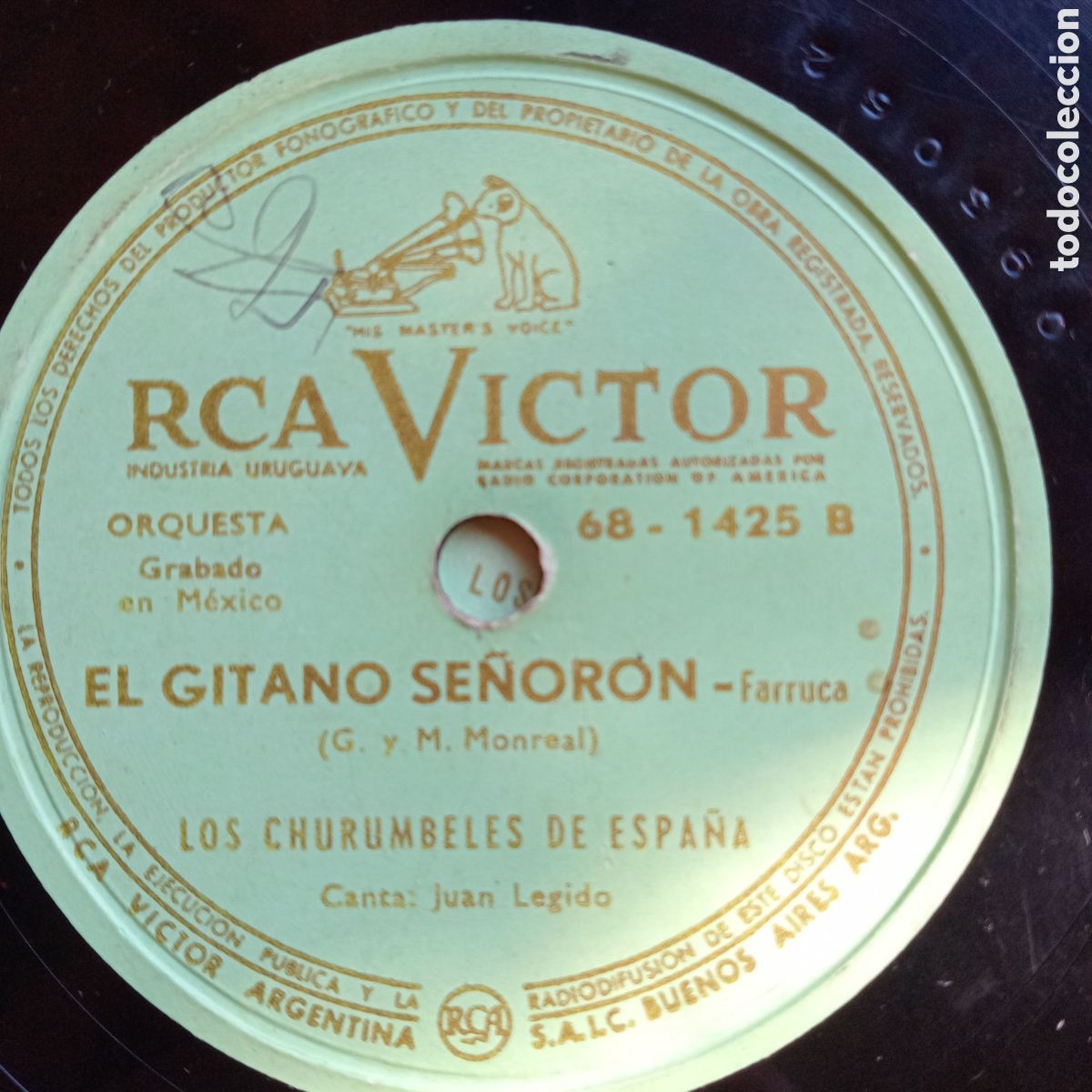 Discos de pizarra: EL GITANO SE&Ntilde;ORON -EL BEREBITO LOS CHURUMBELES DE ESPA&Ntilde;A - Foto 1