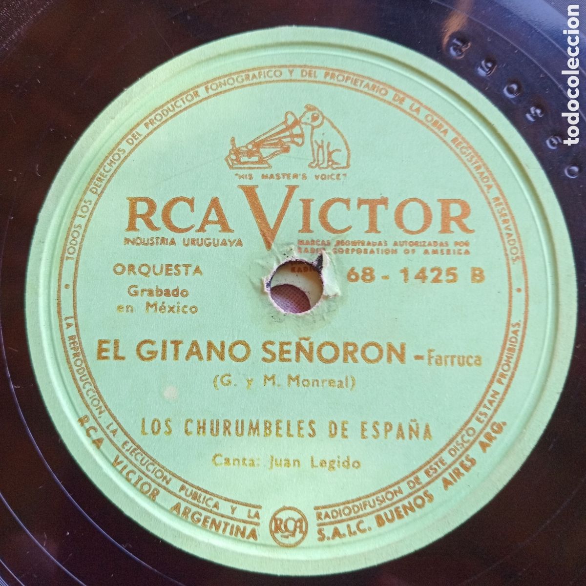 Discos de pizarra: EL GITANO SE&Ntilde;ORON - EL BEBERITO-LOS HURUMBELES DE ESPA&Ntilde;A - Foto 1
