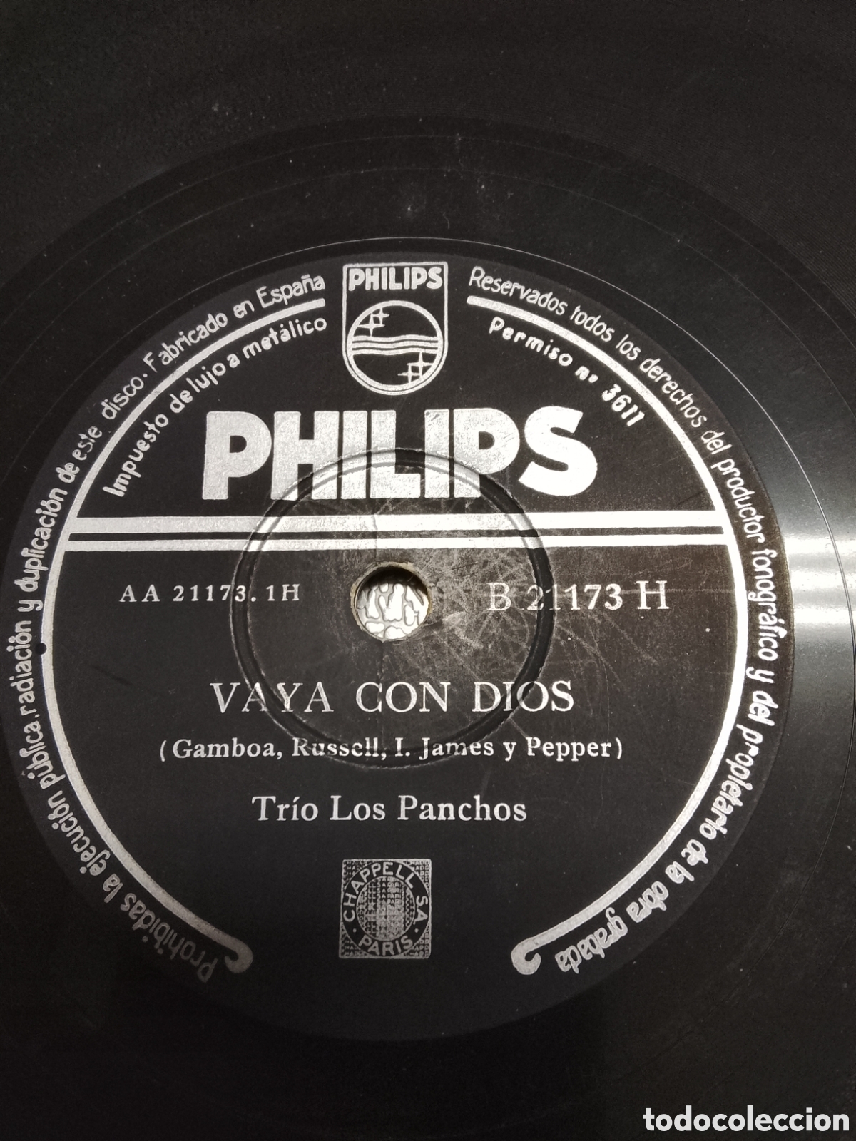 Discos de pizarra: Disco de pizarra Tr&iacute;o Los panchos - Foto 1